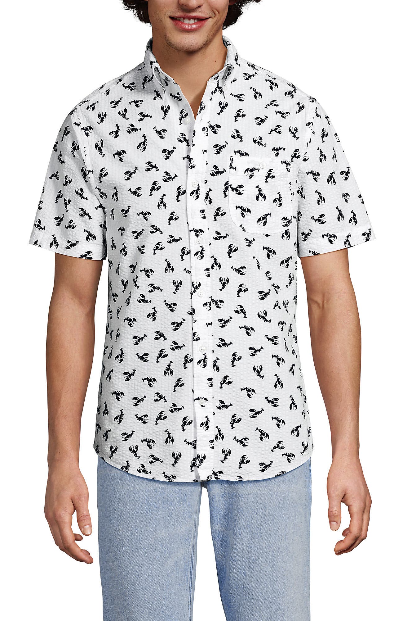 Short Sleeve Seersucker Shirt - image 3