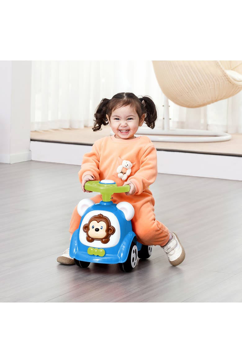 Push & Ride Racer Car Ride On, Blue, Alternate, color, Multicolored