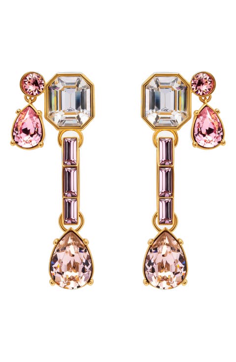 Baguette Rhinestone Drop Earrings