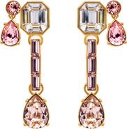 Oscar de la Renta Baguette Rhinestone Drop Earrings