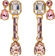 Oscar de la Renta Baguette Rhinestone Drop Earrings