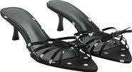 MANGO Polka Dot Bow Kitten Heel Sandal