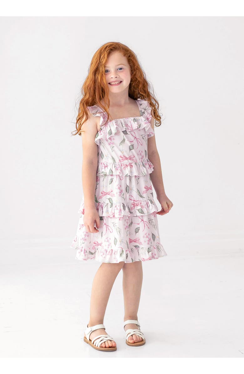 Mabel + Honey Rosie Ribbons Ruffled Tank Dress, Alternate, color, Pink