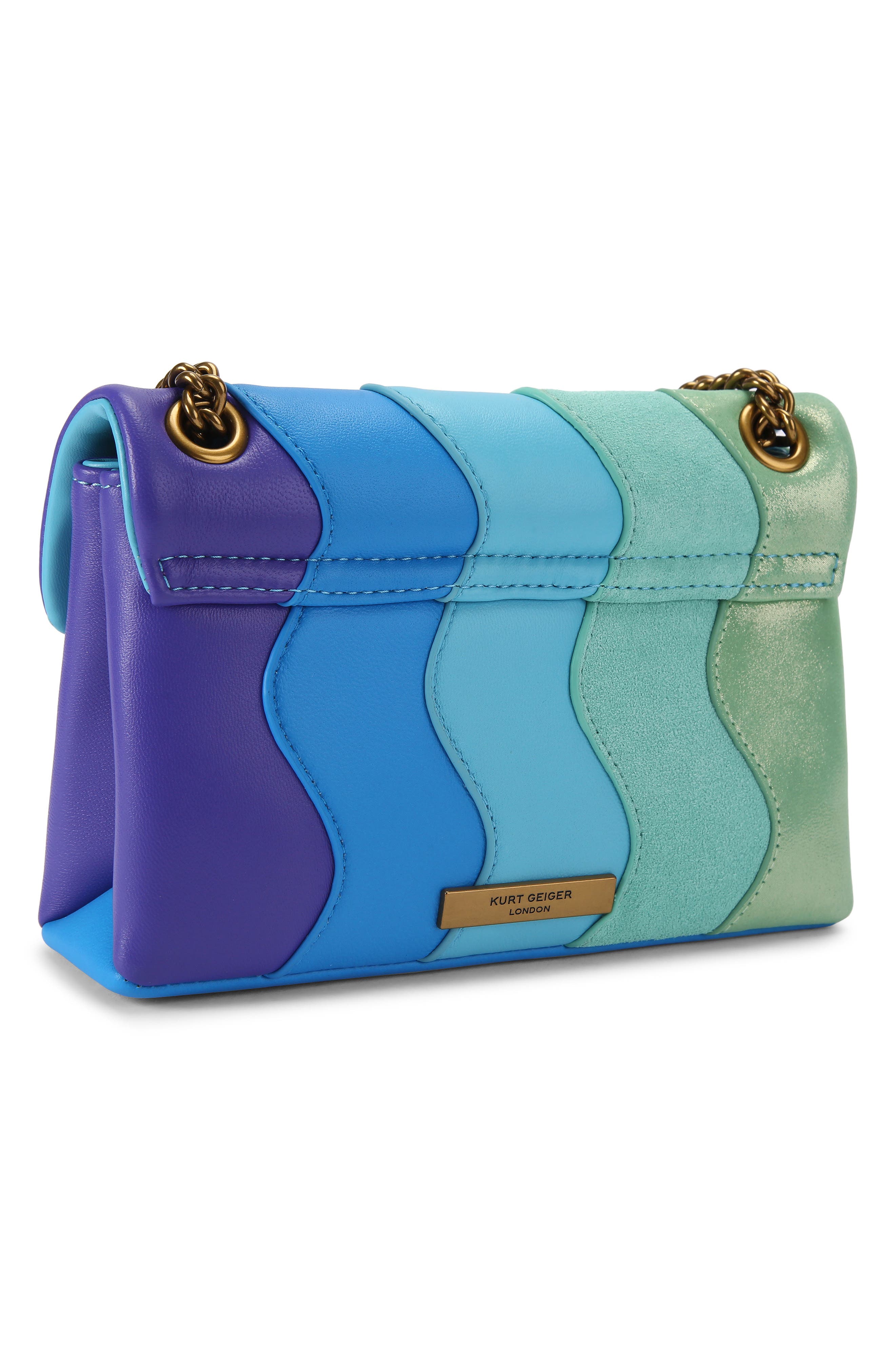 Kurt Geiger London Mini Kensington Convertible Leather Crossbody Bag, Alternate, color, Open Blue