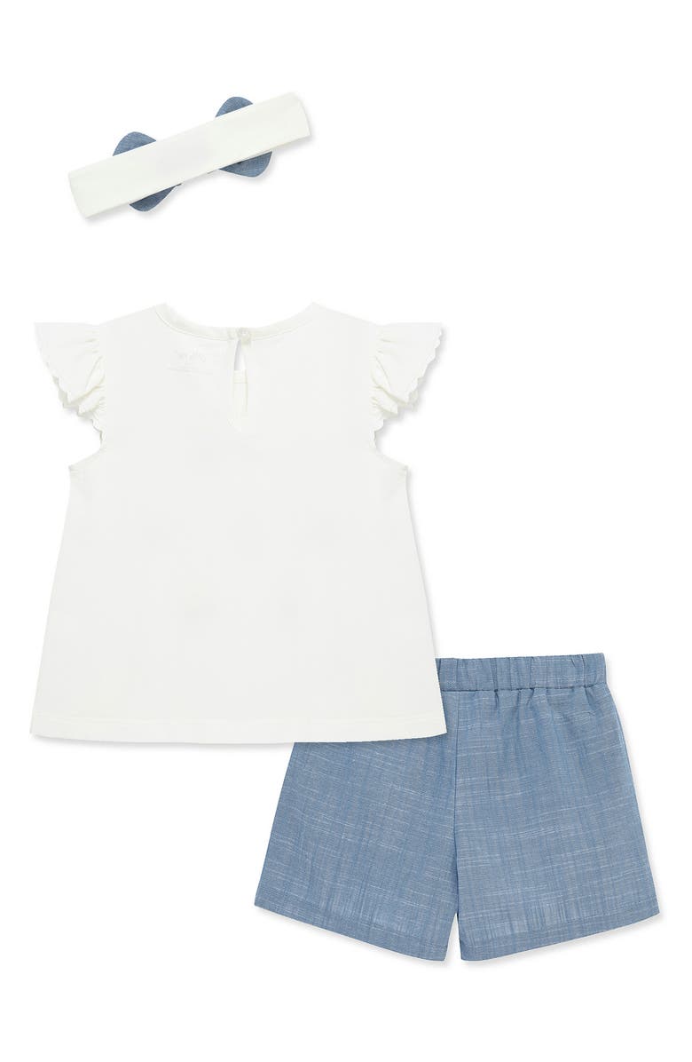 Little Me Kids' Floral Embroidered 3-Piece Set, Alternate, color, Blue