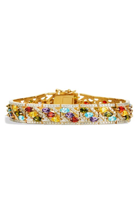 Multicolor CZ Channel Bracelet