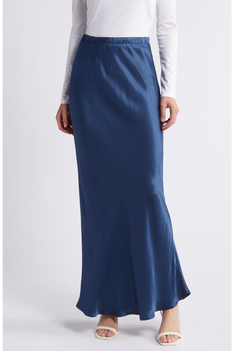 Gaia Bias Cut Maxi Skirt, Main, color, DEEP SPACE