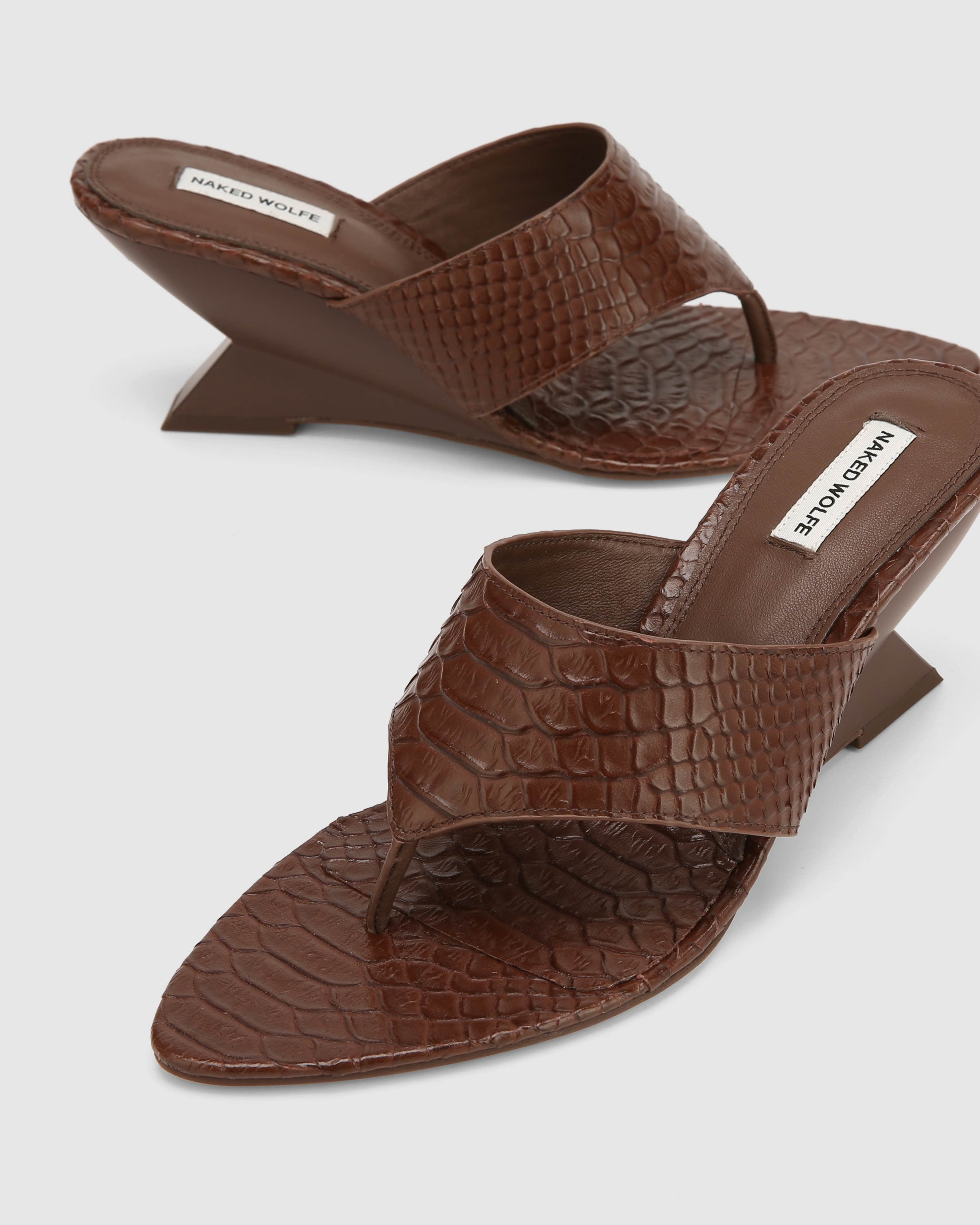 Naked Wolfe Stampede Heels, Alternate, color, Brown