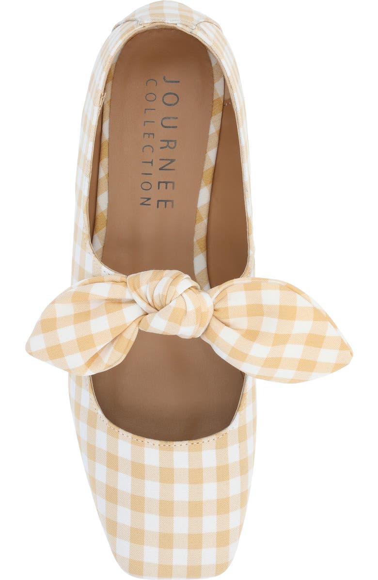 Journee Collection Seraline Ballet Flat, Alternate, color, Plaid/ Tan