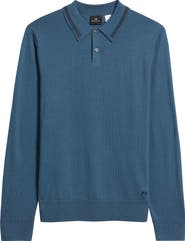 PS Paul Smith Long Sleeve Tipped Wool Polo Sweater