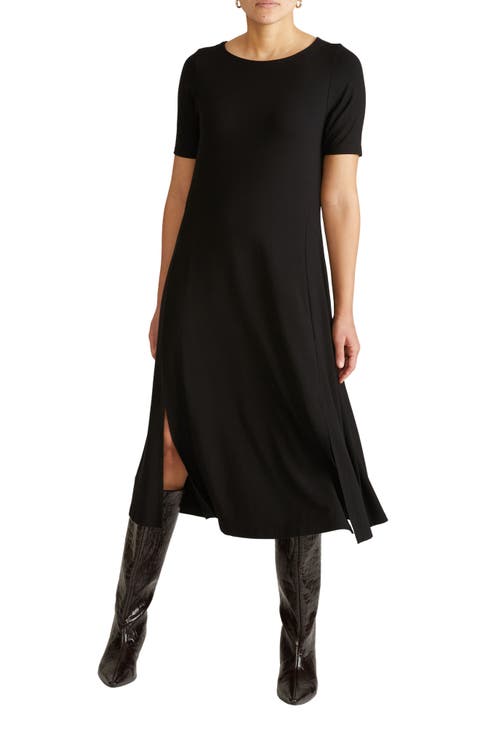 Serena Short Sleeve Jersey Midi Dress (Regular & Plus)
