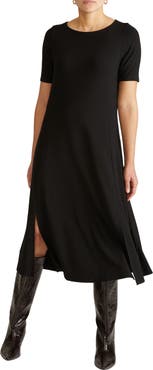 Universal Standard Serena Short Sleeve Jersey Midi Dress