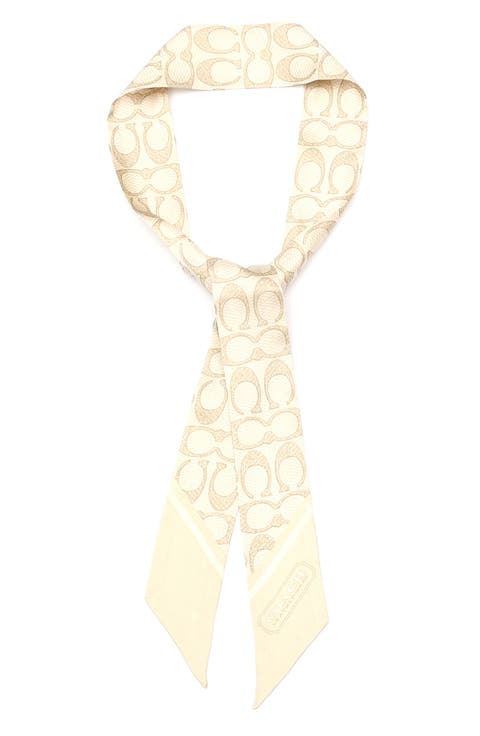 Textured Signature Logo Silk Scarf