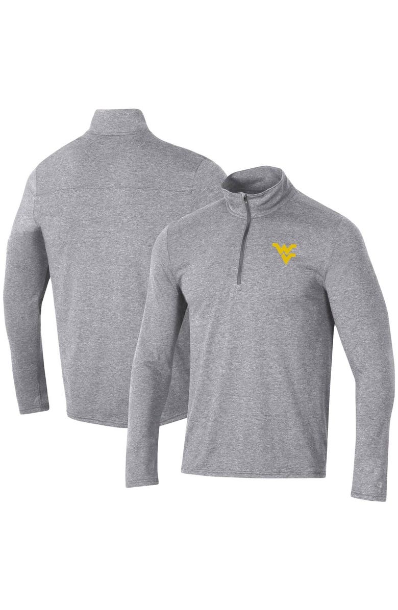 Champion Men's Champion Heathered Gray West Virginia Mountaineers Field Day Team Quarter-Zip Jacket, Main, color, 