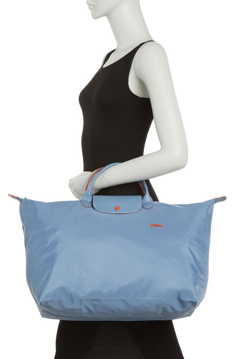 Longchamp Le Pliage Club Leather Trimmed Travel Bag, Alternate, color,