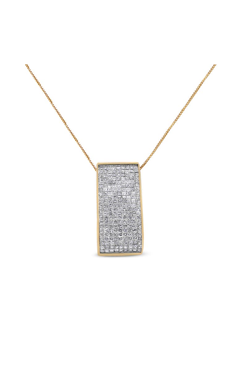 Haus of Brilliance 14K Yellow Gold Princess-Cut Diamond Pillar Pendant Necklace, Main, color, Yellow