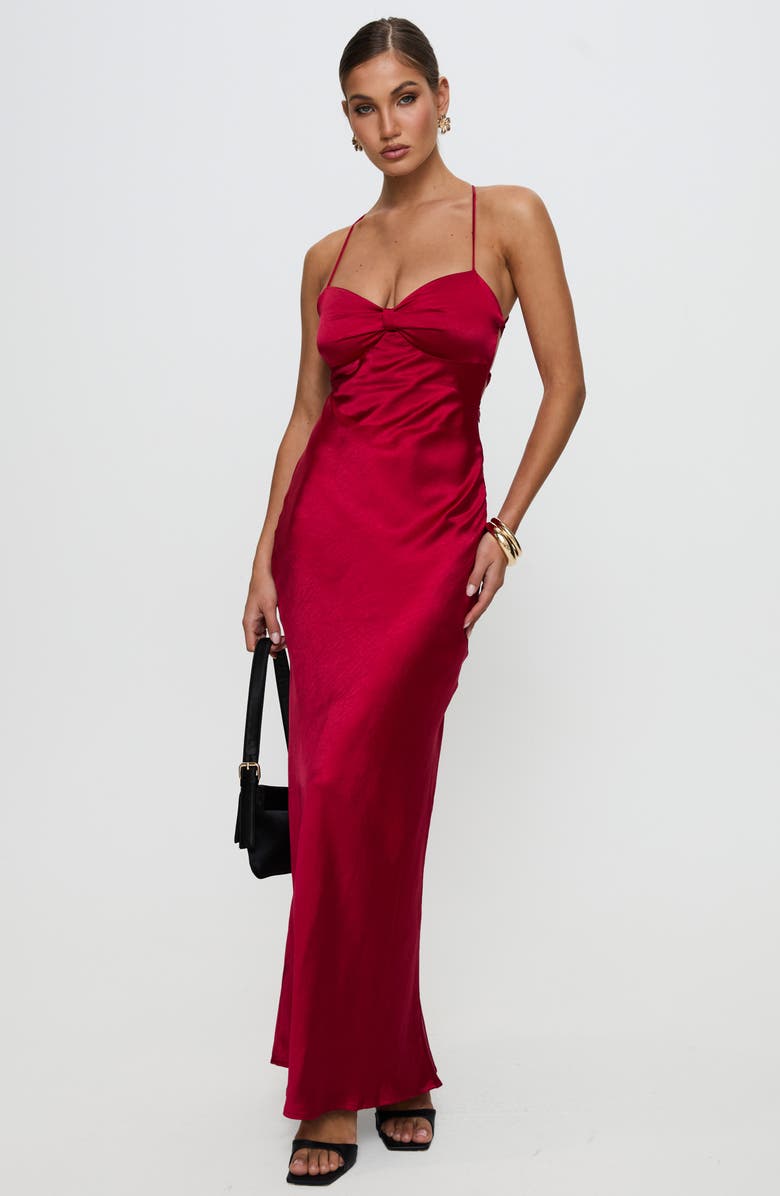 Princess Polly Kristelle Strappy Back Satin Maxi Dress, Alternate, color, 