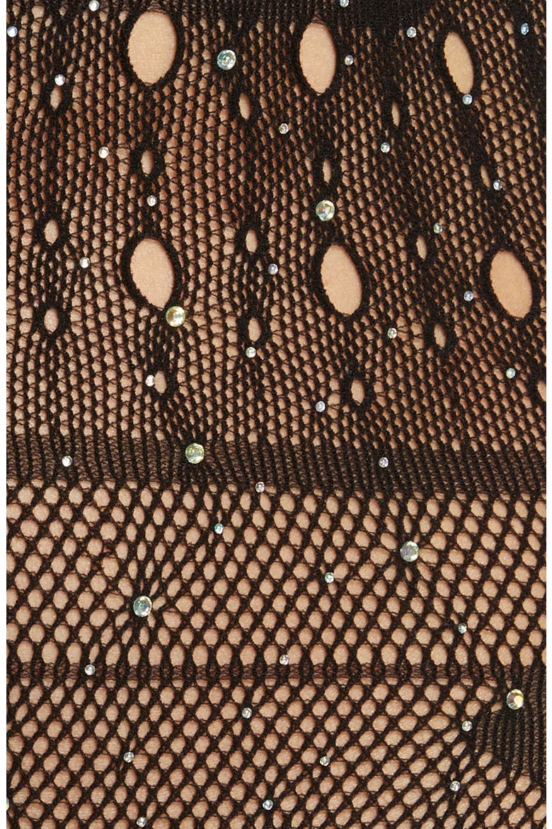 The Elite Embellished Mesh Bodysuit, Alternate, color, BLACK