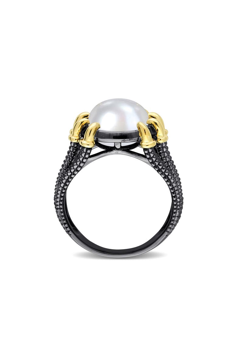 Men's Cultured Pearl Two-Tone Ring, Alternate, color, WHITE