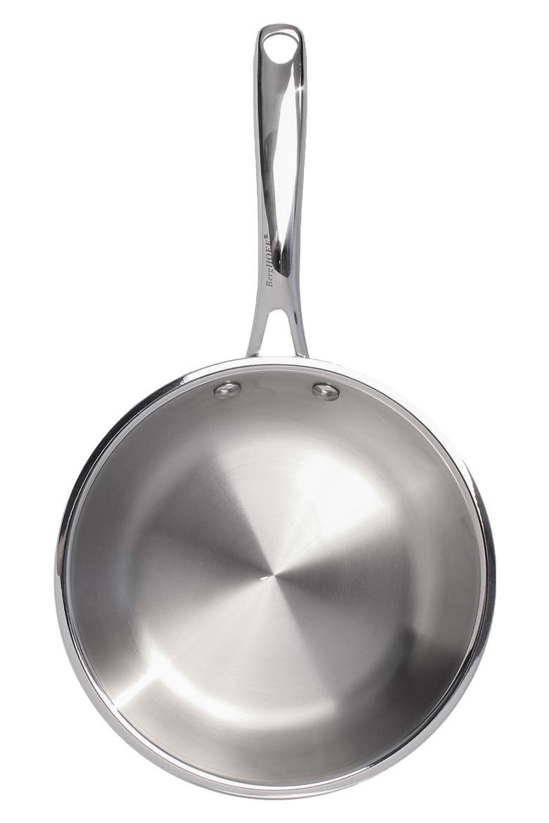 Professional 8" Stainless Steel Tri-Ply Frying Pan, Main, color, SILVER