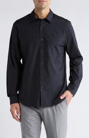 Vince Poplin Long Sleeve Classic Fit Button-Up Shirt