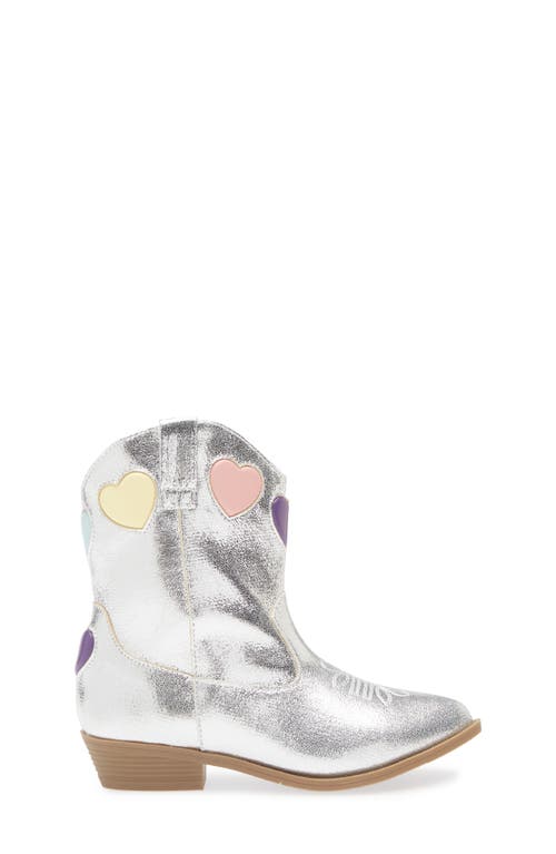 Tucker + Tate Kids' Clarra Heart Western Boot In Silver