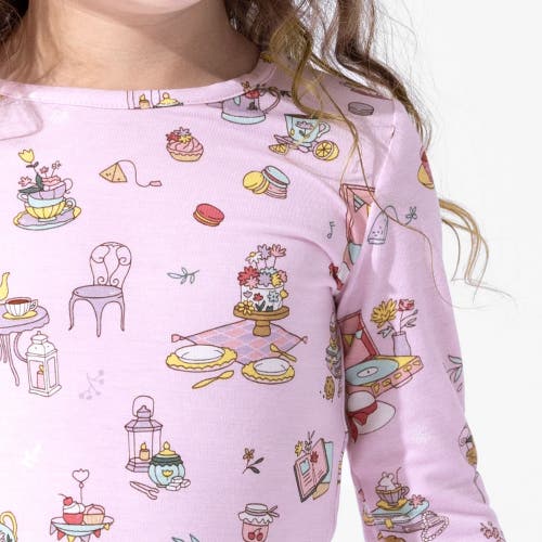 Bellabu Bear Kids' Tea Party Set Of 2 Piece Pajamas In Pink