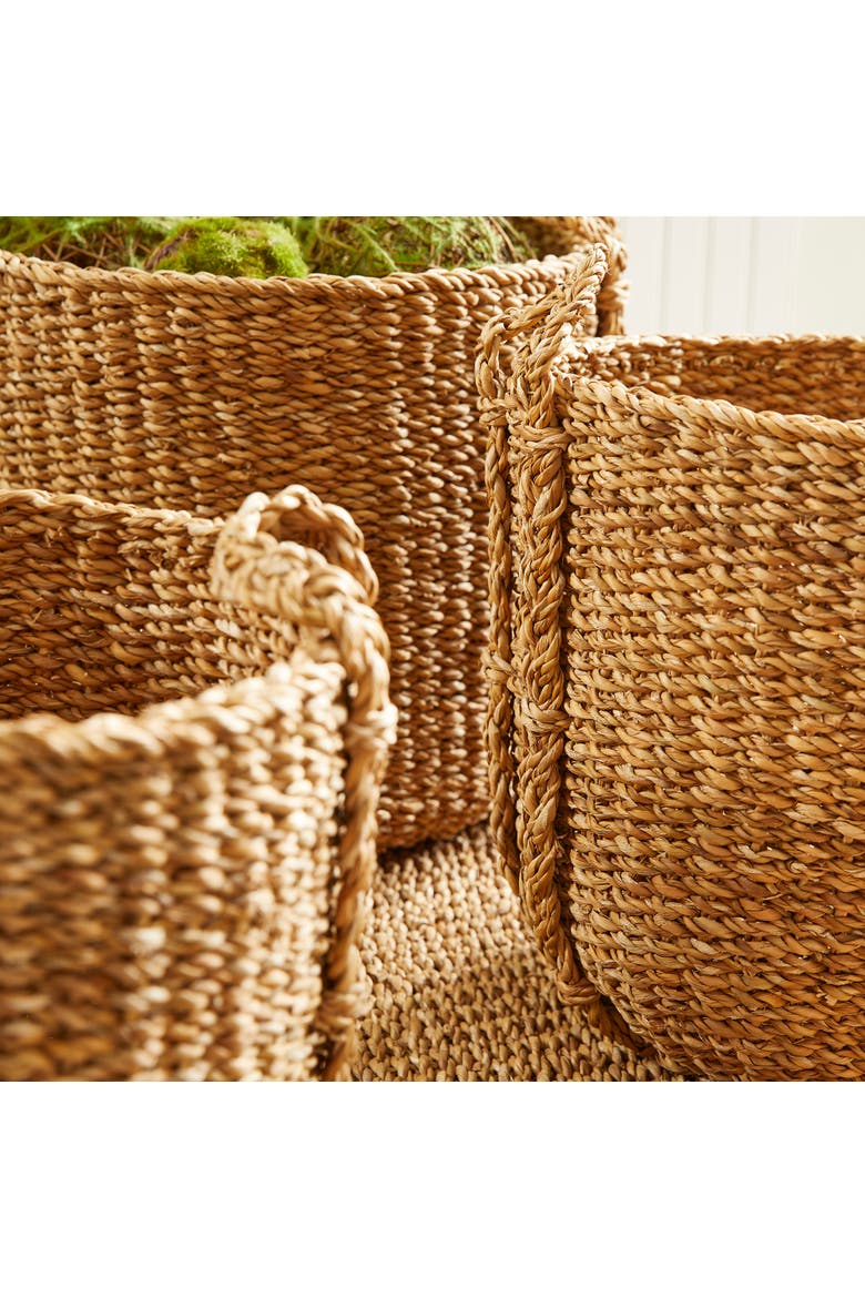 Seagrass Round Drum Baskets, Set Of 3, Alternate, color, Brown