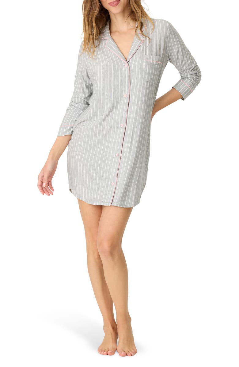 PJ Salvage Lazy Days Nightshirt, Main, color, Heather Grey