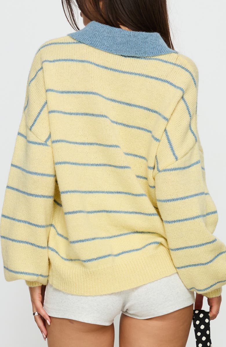 Princess Polly Minda Stripe Sweater, Alternate, color, Yellow Stripe