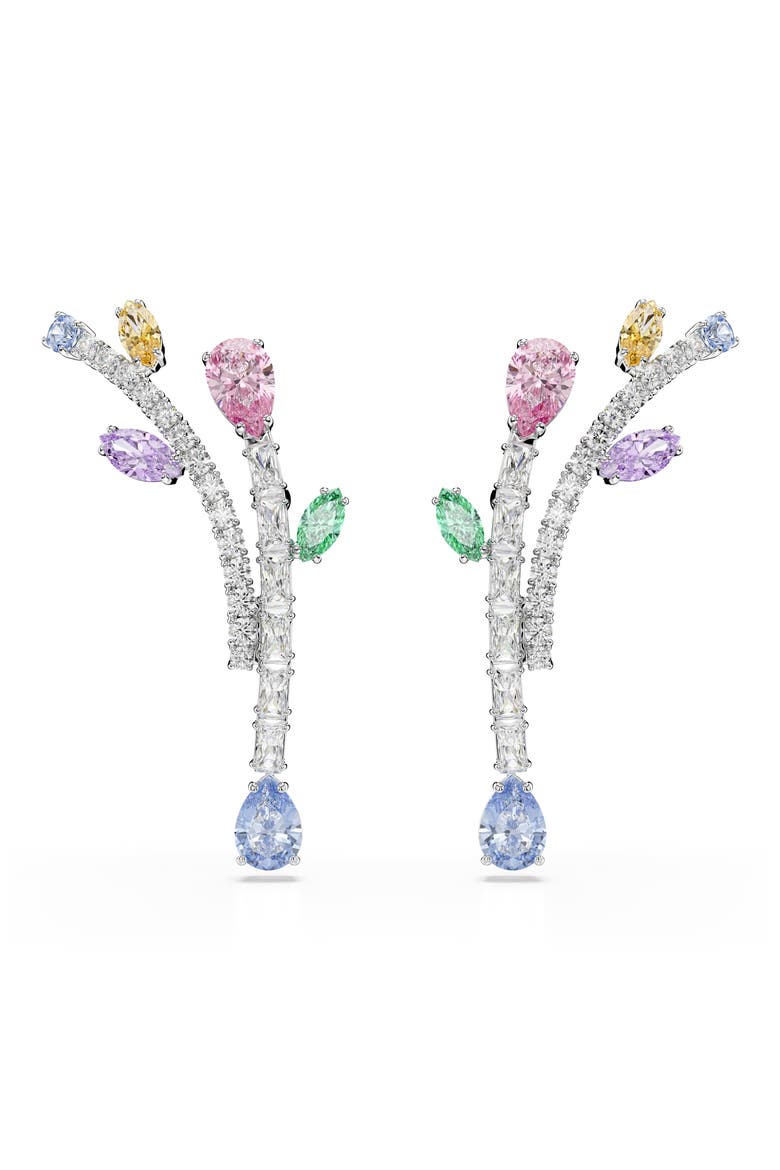 x Ariana Grande Multicolor Crystal Drop Earrings, Alternate, color, SILVER/ MULTI
