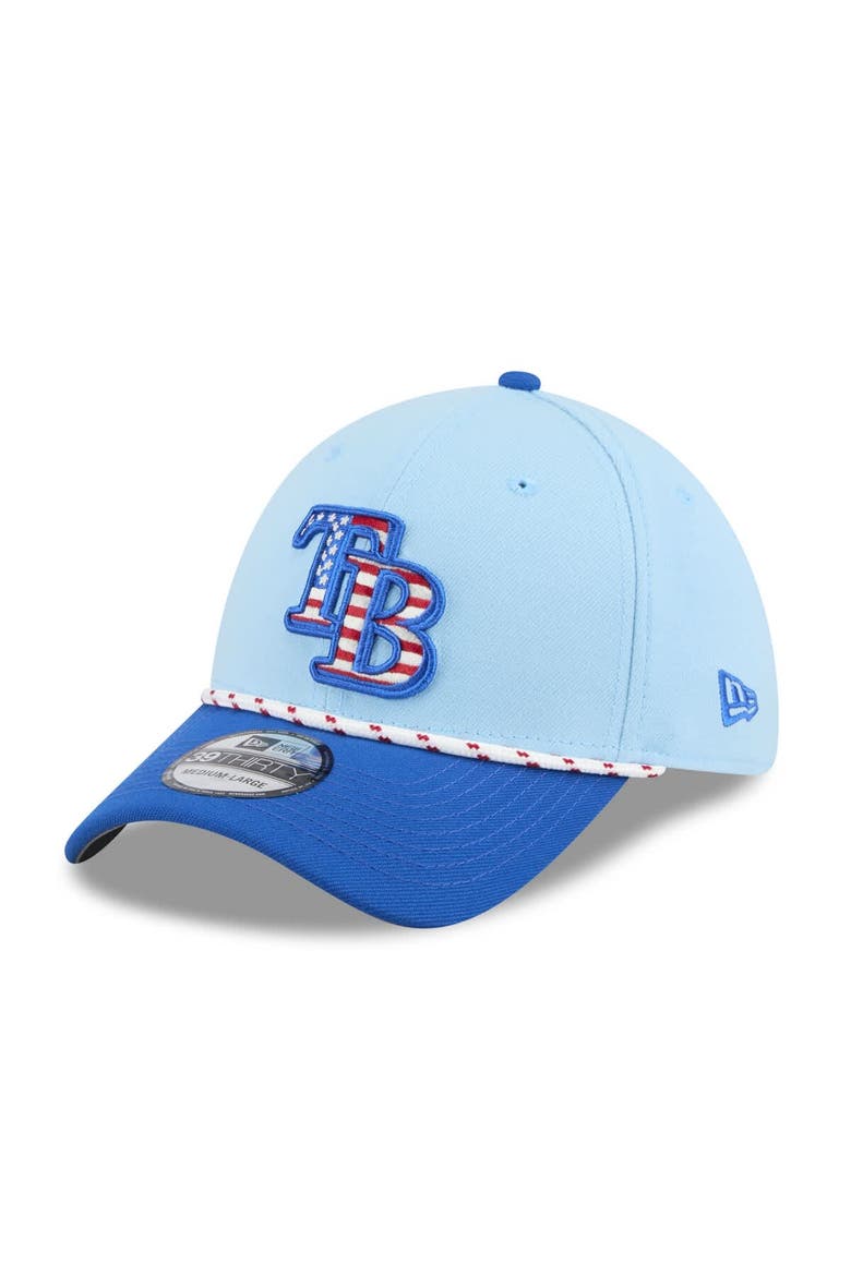Men's New Era Light Blue/Blue Tampa Bay Rays 2025 Fourth of July 39THIRTY Flex Hat, Main, color, Light Blue