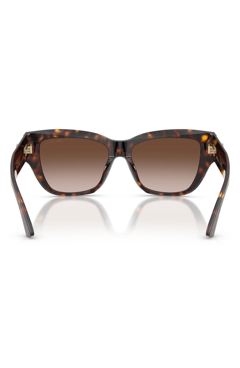 Jimmy Choo 54mm Gradient Polarized Pillow Sunglasses, Alternate, color, Havana/ Gradient Brown