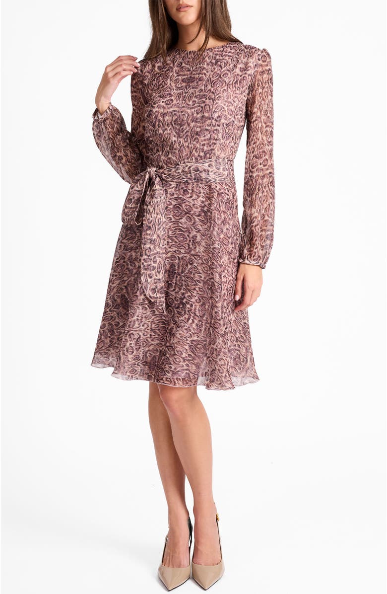 Santorelli Rovela Long Sleeve Fit and Flare Dress, Alternate, color, Dusty Lilac Multi