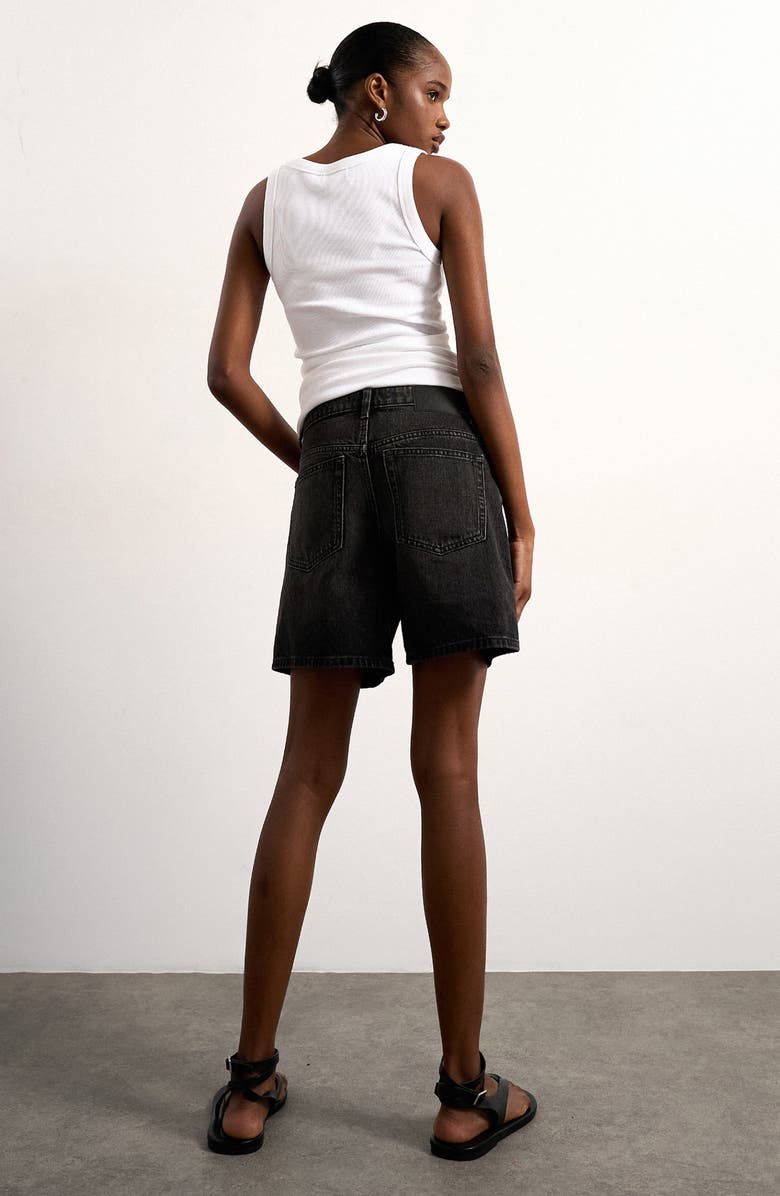 Topshop Editor Relaxed Mid Thigh Denim Shorts, Alternate, color, 