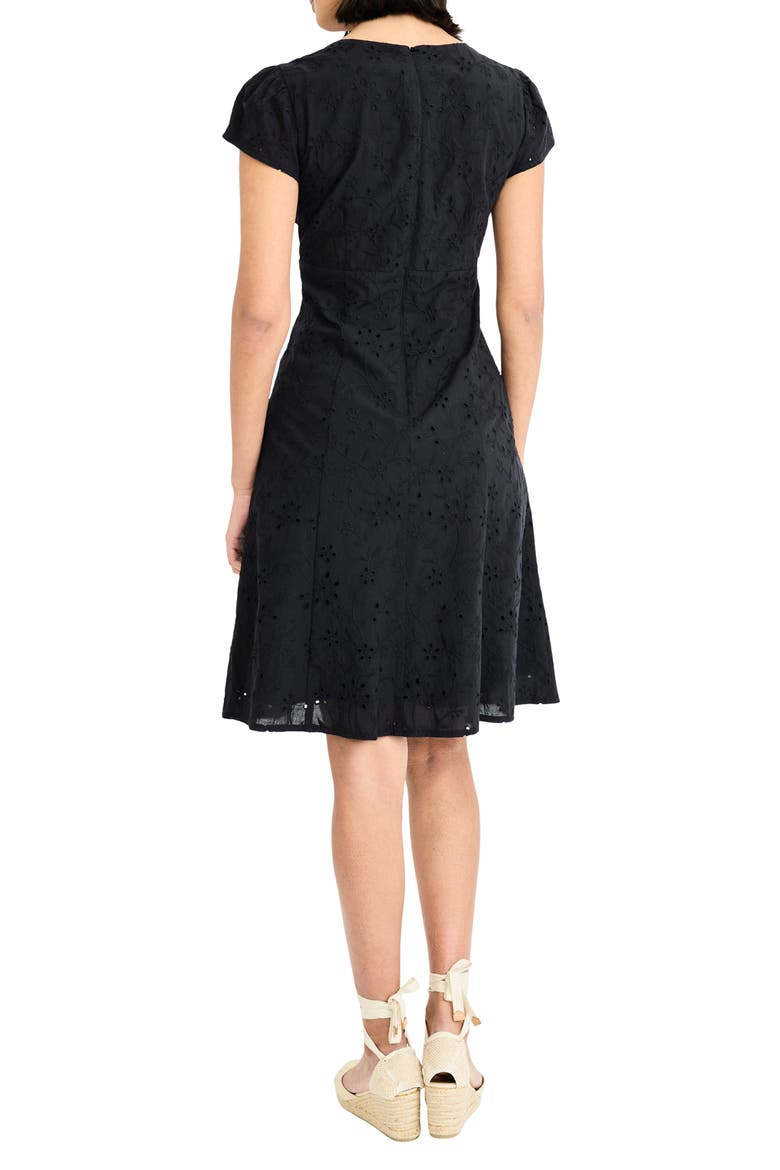 Cap Sleeve Eyelet Minidress, Alternate, color, BLACK