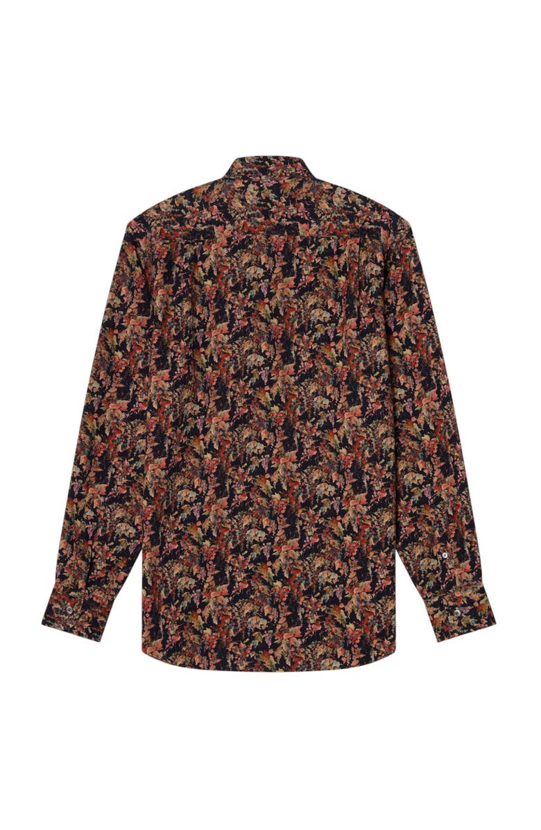Robert Talbott Morgan Workshirt Vineyard Print Pinwale Corduroy Shirt, Alternate, color, Black Multi