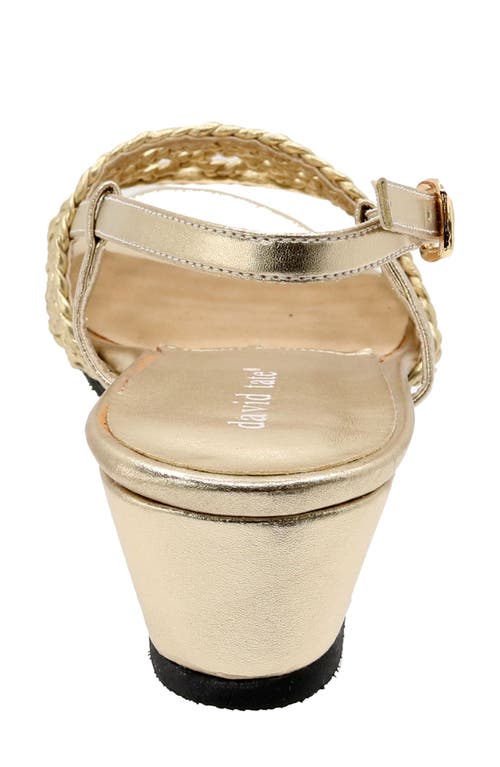 David Tate Danza Slingback Wedge Sandal In Gold