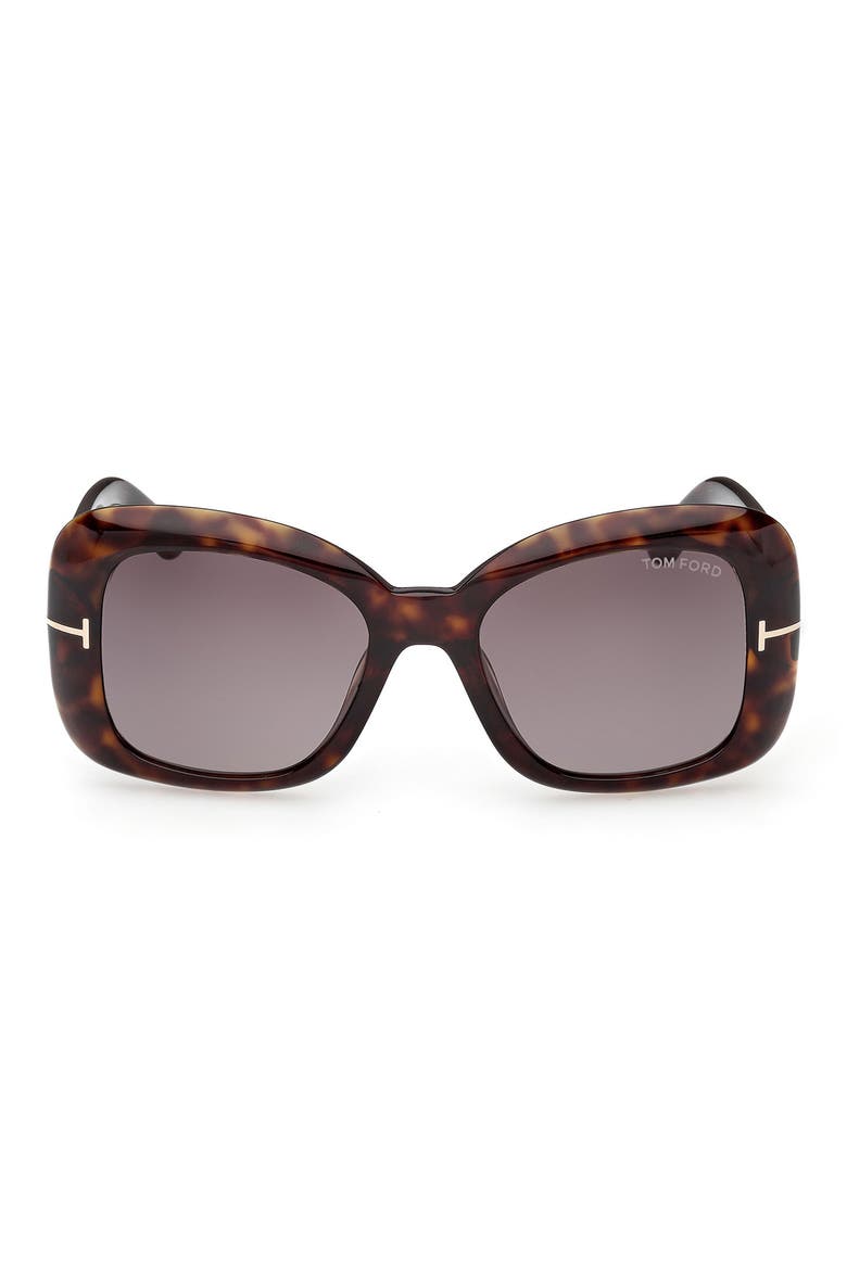 52mm Gradient Square Sunglasses, Main, color, DARK HAVANA / ROVIEX LENS