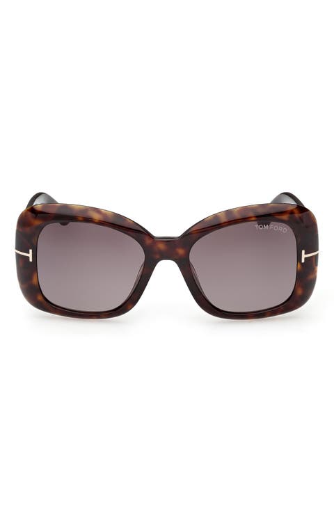52mm Gradient Square Sunglasses