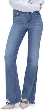 Good American Good Curve Chew Hem Bootcut Jeans