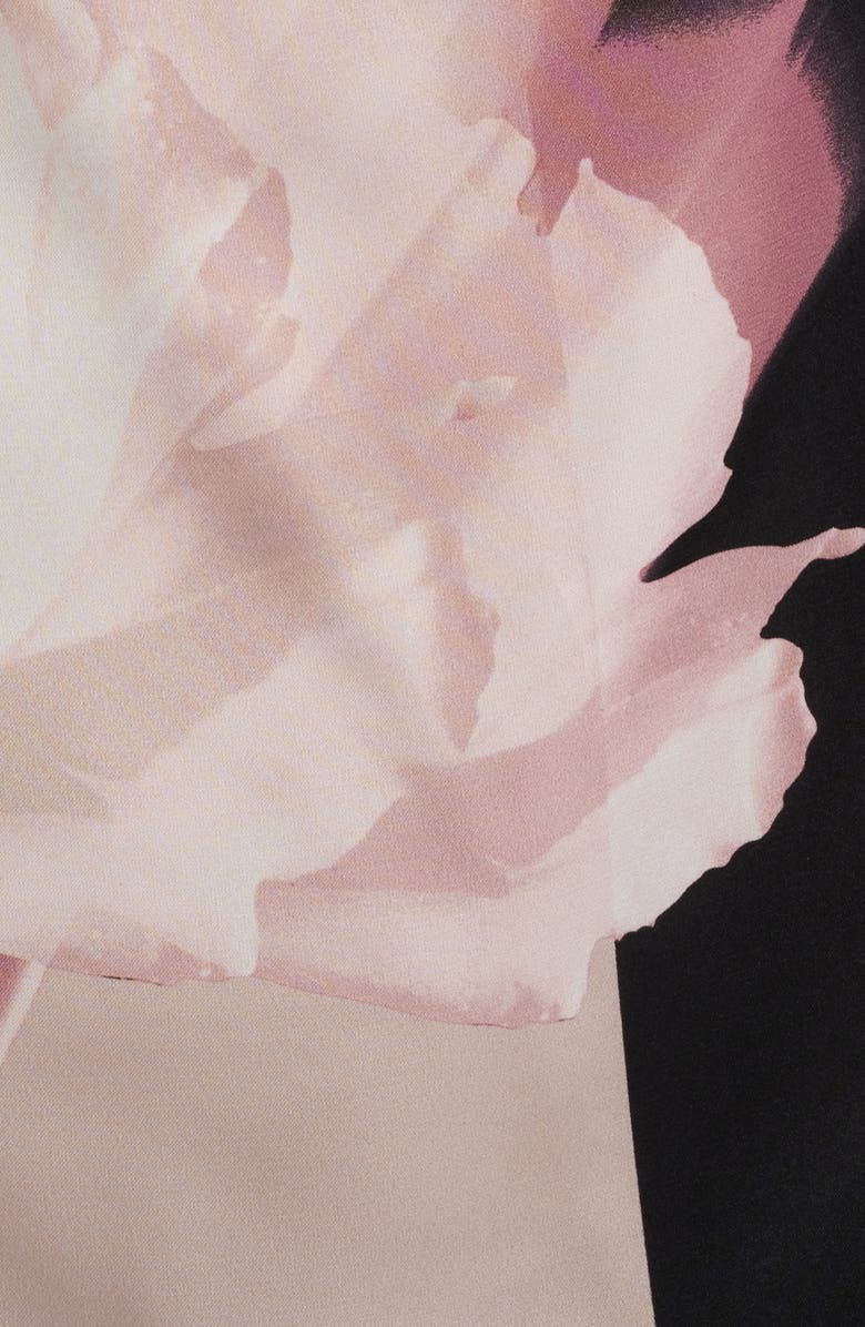 Anne Klein Bateau Neck Satin Top, Alternate, color, Anne Black Multi