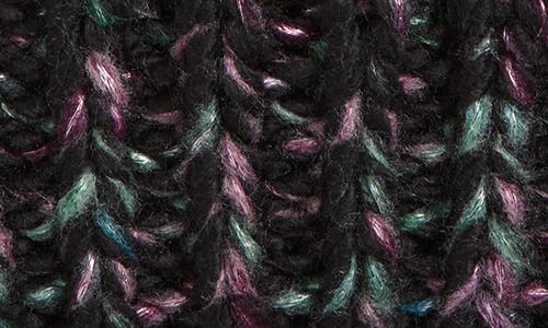 Melrose And Market Metallic Pompom Beanie In Black