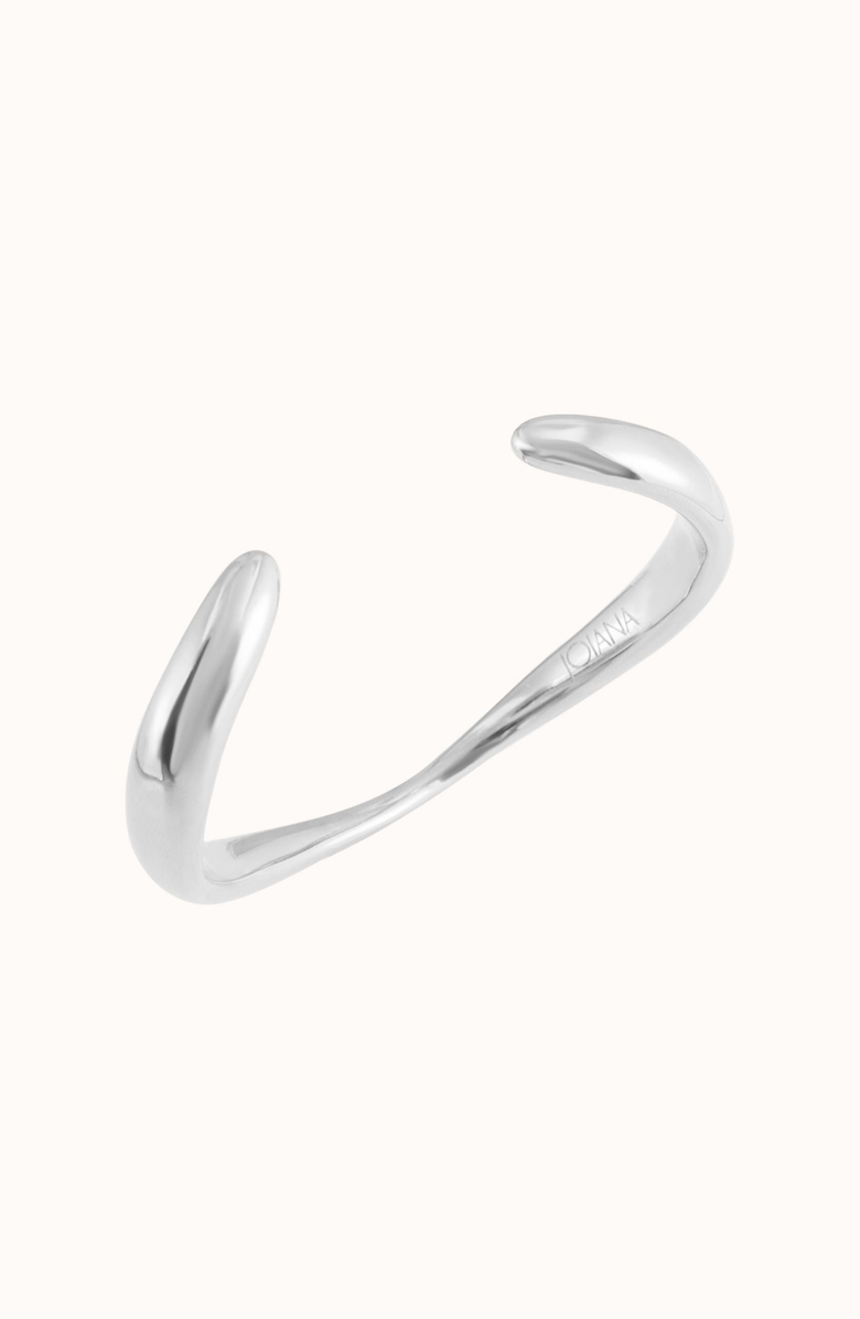 Joiana Jewelry Curved Cuff Bracelet, Main, color, White Silver