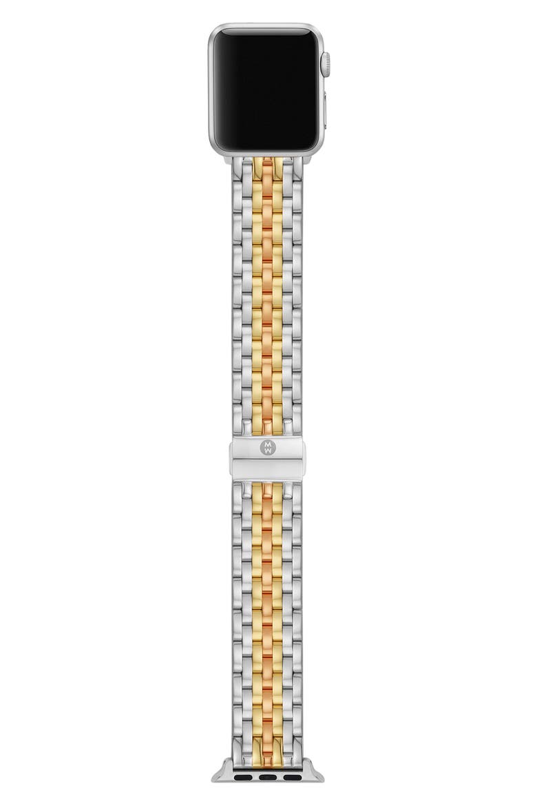 Stainless Steel 20mm Apple Watch® Bracelet Watchband, Alternate, color, TRI TONE