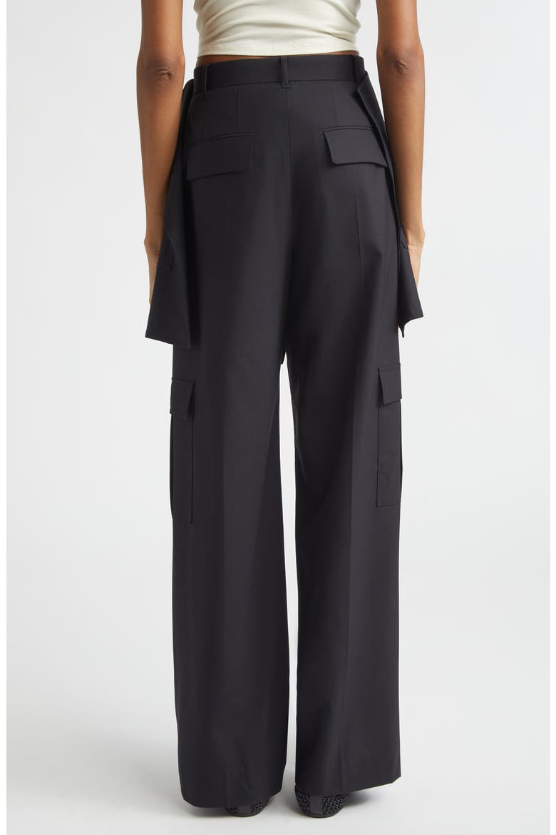 Convertible Panel Wool Blend Cargo Pants, Alternate, color, BLACK