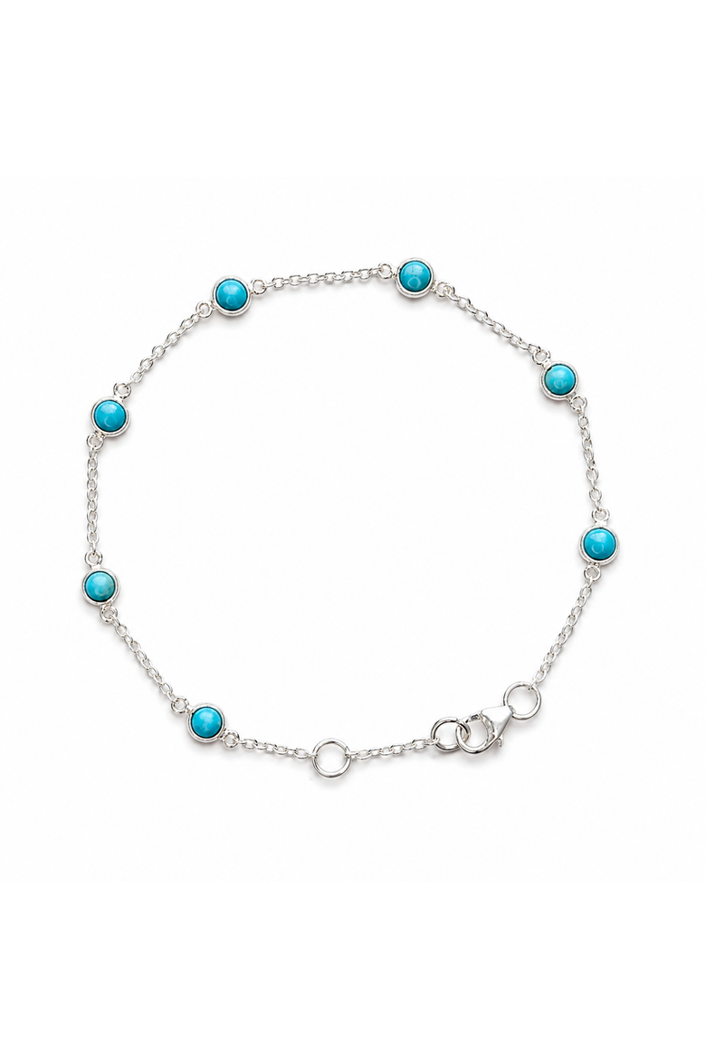 December Birthstone Turquoise Bracelet, Main, color, Silver