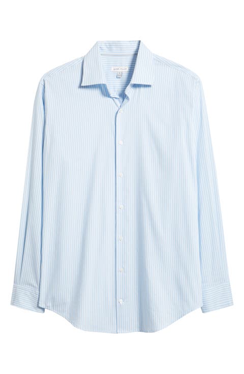 Langley Stripe Crown Lite Performance Twill Button-Up Shirt