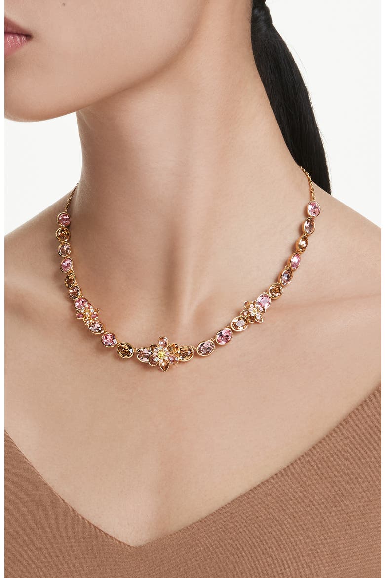 Idyllia Crystal Flower Bracelet, Alternate, color, GOLD/ MULTI