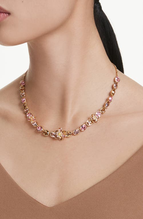 Swarovski Idyllia Crystal Flower Bracelet In Burgundy